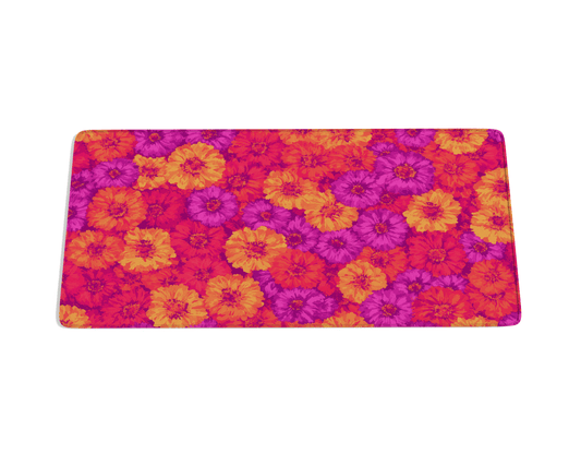 Zinnia Flower Desk Mat - Custom Mouse Pad